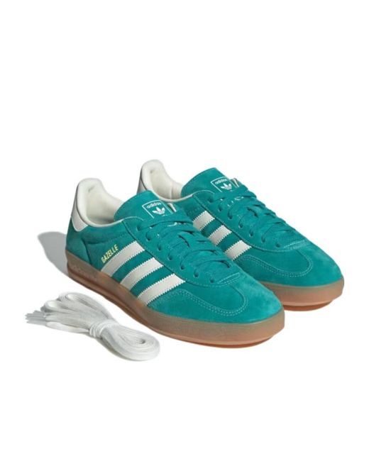 Adidas Green Originals Gazelle Indoor Lace-Up Sneakers for men