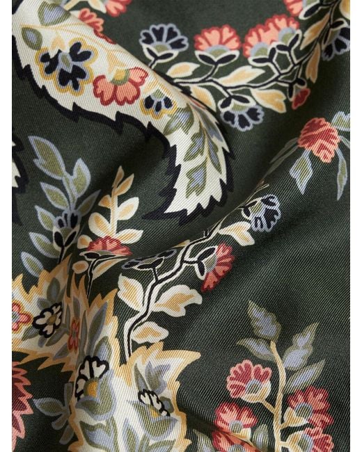 Etro Green Panelled Knit Long-Sleeve Shirt