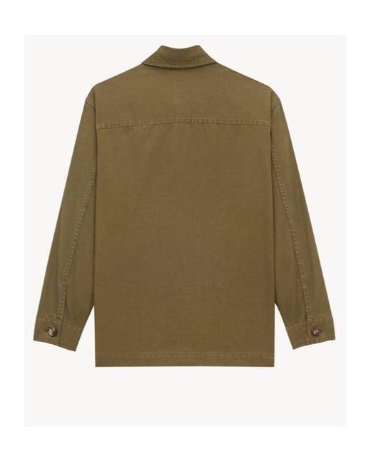 Saint Laurent Green Cassandre Button-Up Overshirt