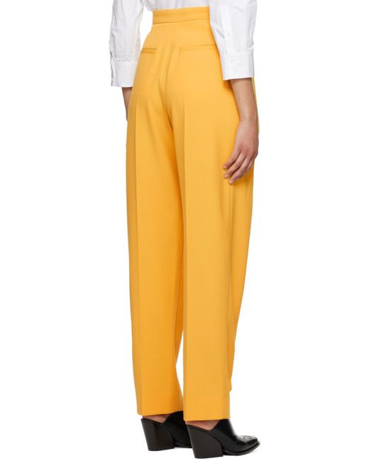 Stella McCartney Yellow High-Waisted Straight-Leg Pants