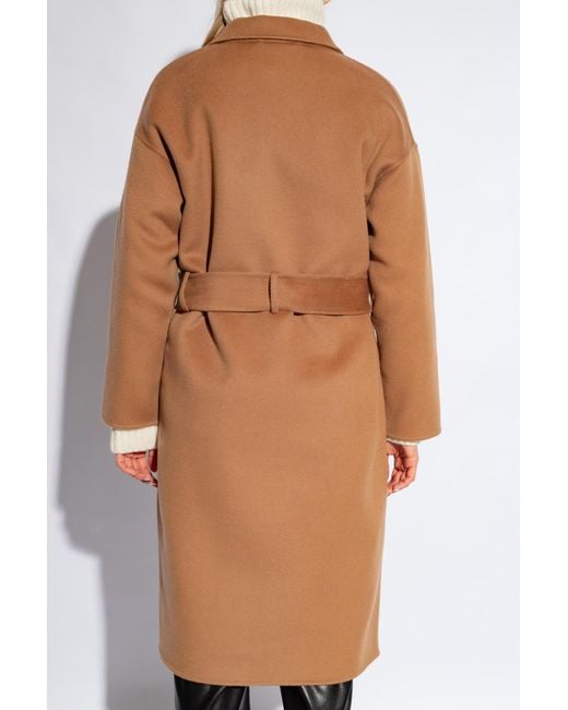 Anine Bing Brown Dylan Belted Double-Breasted Coat