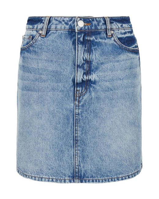 ARMANI EXCHANGE Blue High-Waisted Denim Skirt