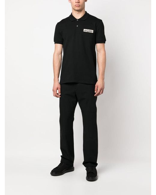 McQueen Black Straight Leg Trousers for men