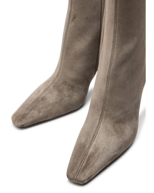 Saint Laurent Brown Jill 95 Suede Ankle Boots