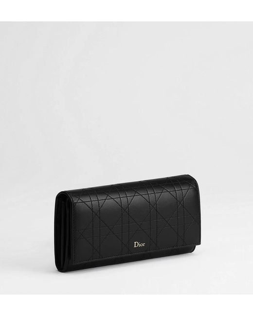 Dior Black Trianon Orchid Long Wallet