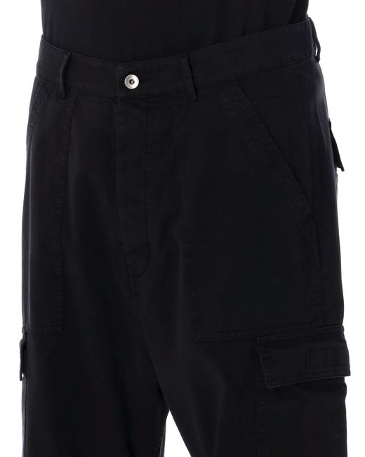 Rick Owens Black Straight Leg Cargo Trousers for men