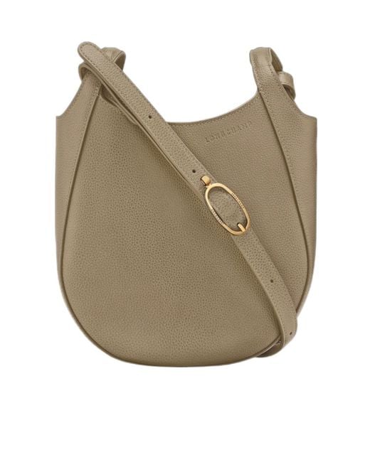Longchamp Natural Le Foulonné Leather Shoulder Bag