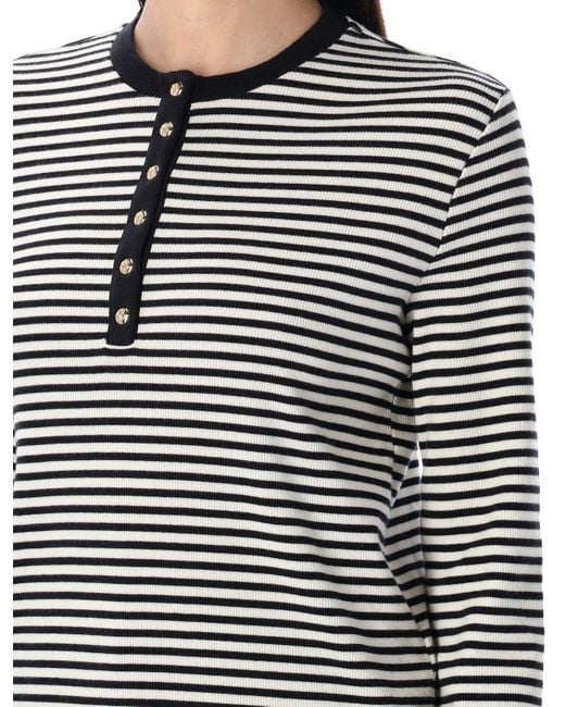 Anine Bing Blue Crew Neck Long Sleeve T-Shirt