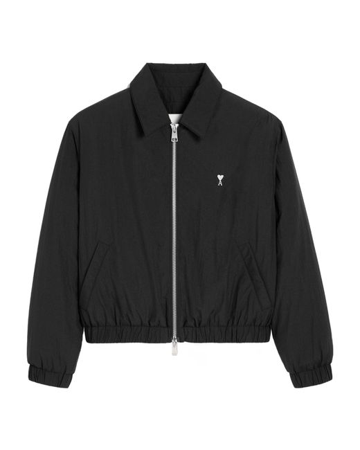 AMI Black Ami De Coeur Zip-Up Jacket for men