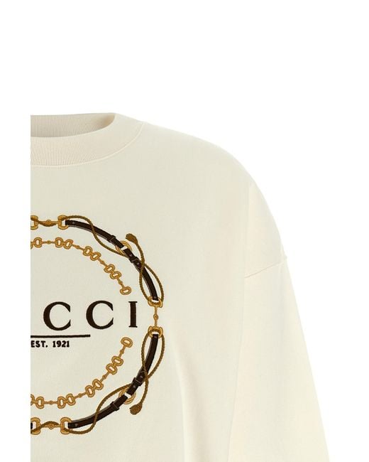 Gucci White Embroidery Sweatshirt