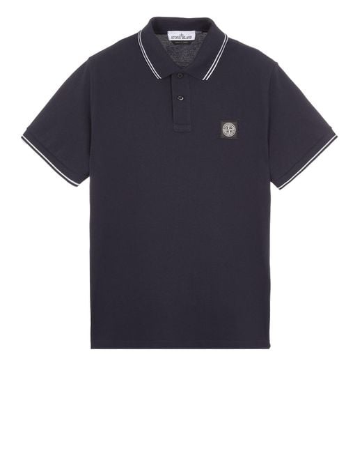 Stone Island Blue Polo Shirt Cotton, Elastane for men