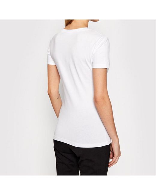 Moschino White T-Shirt With Round Neck And Short Sleeves