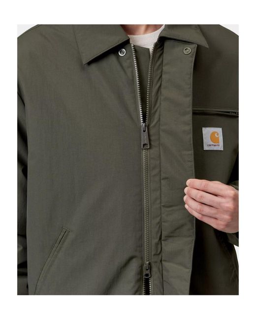 Carhartt Green Logo-Patch Zip-Up Jacket for men