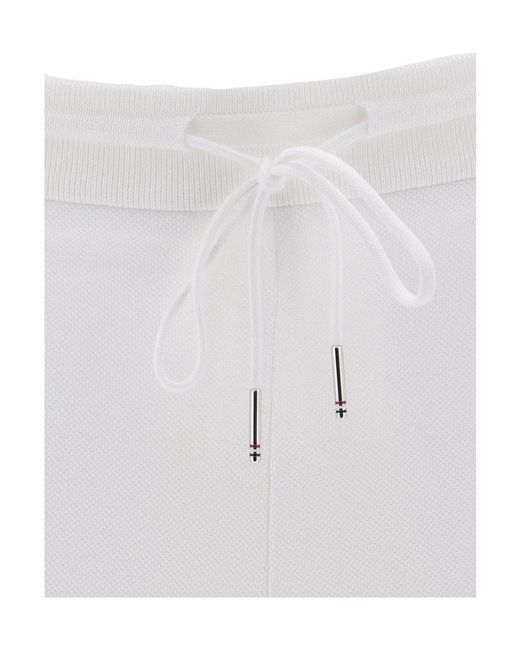 Thom Browne White Rwb Stripe Piqué Shorts