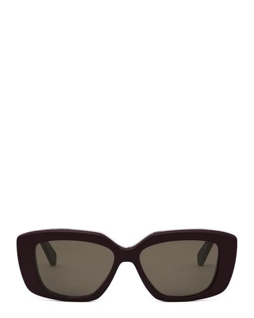Céline Metallic Triomphe Rectangle-Frame Sunglasses