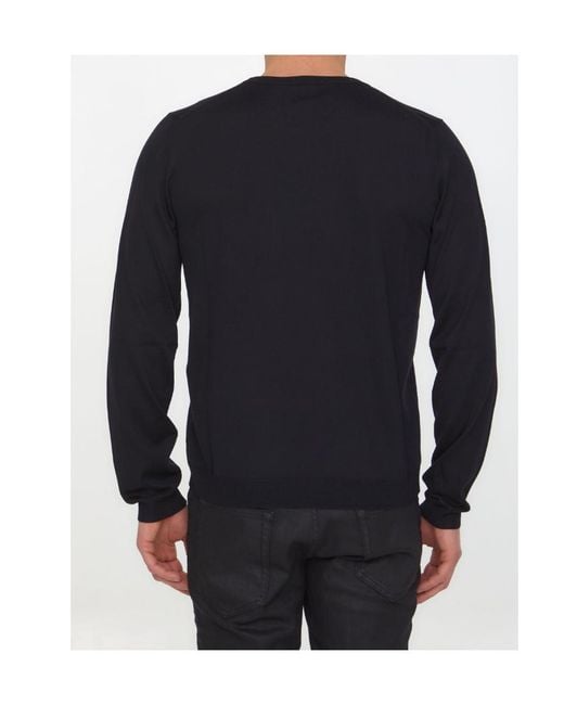 Gucci Black Logo Embroidered Crewneck Sweater for men