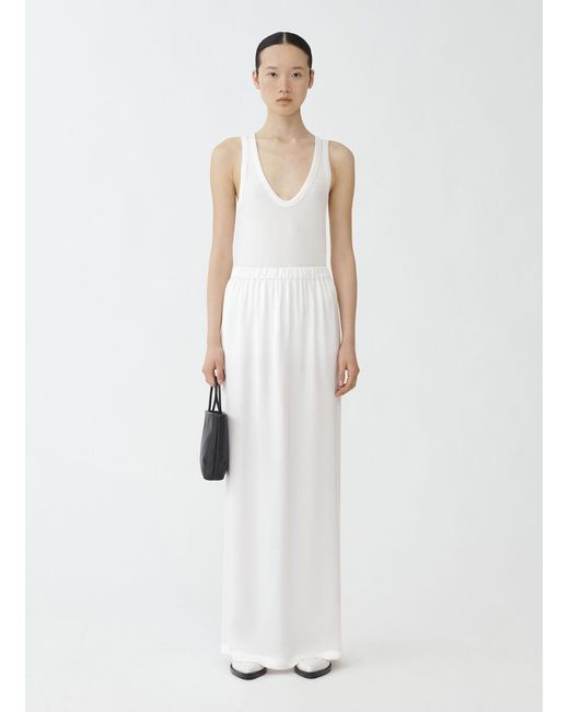 Fabiana Filippi White Duchess-Satin Maxi Skirt