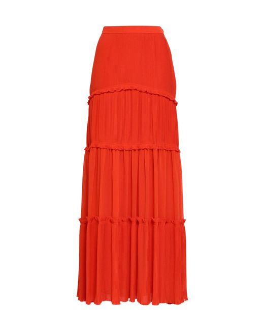 Tory Burch Red Ruffled Skirt