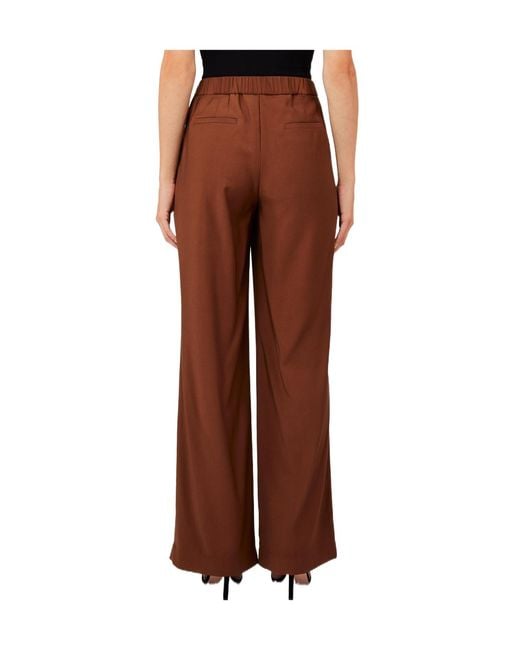 Liu Jo Brown Belted Wide-Leg Pants