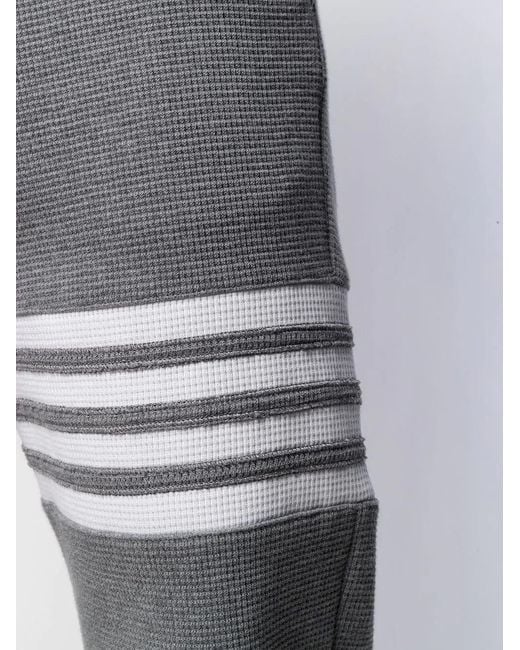 Thom Browne Gray 4-Bar Drawstring Jogger Pants for men