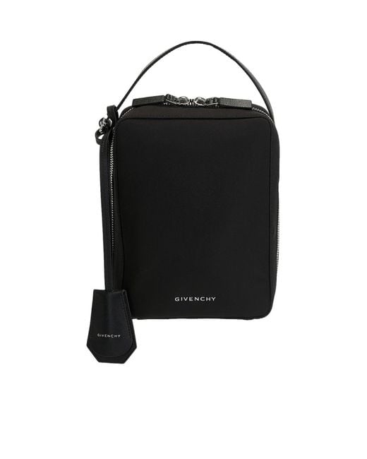 Givenchy Black Logo Hardware Double-Zip Pouch for men