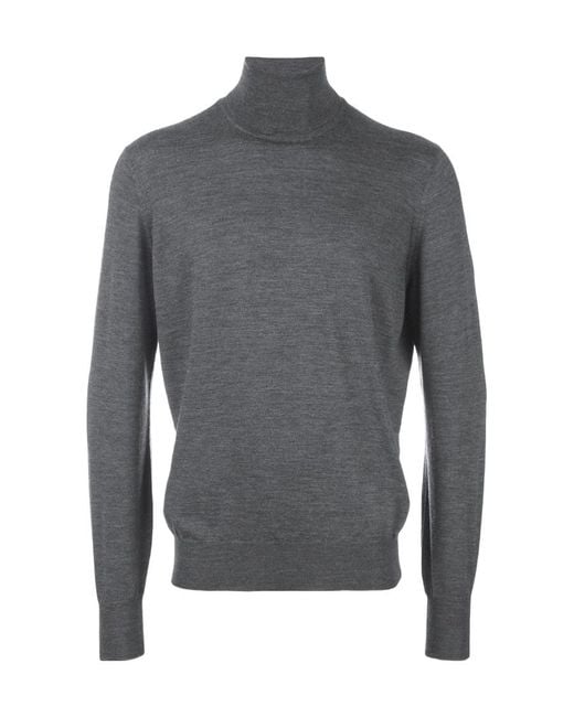 Brunello Cucinelli Gray Turtleneck Jumper for men