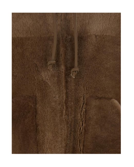 Blancha Brown Hooded Shearling Jacket