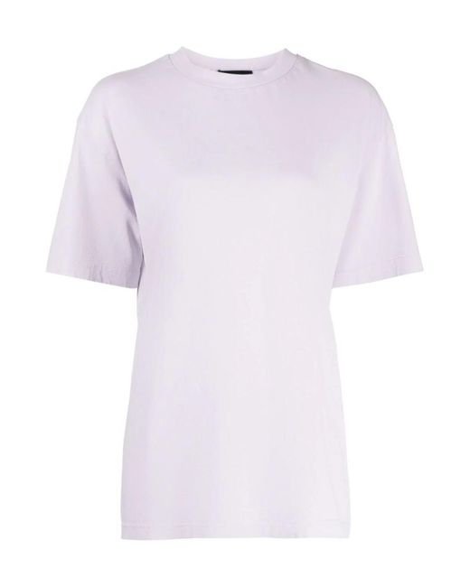 we11done Purple Logo-Print Cotton T-Shirt for men