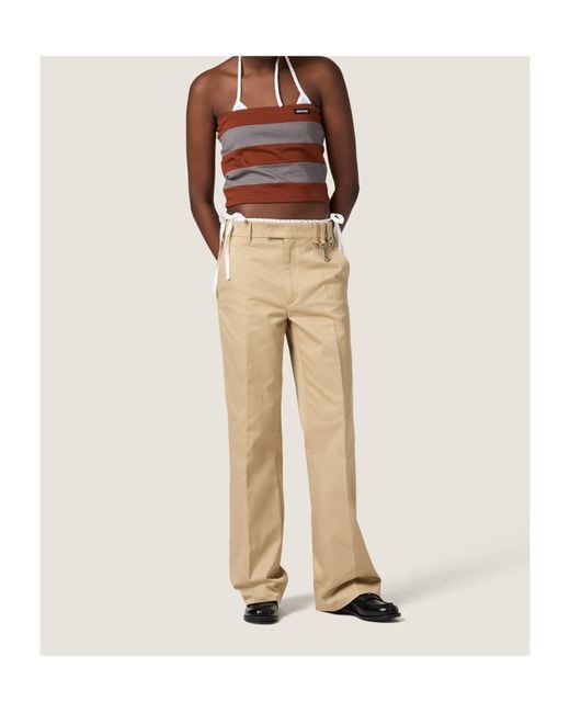 Miu Miu Brown Striped Jersey Top