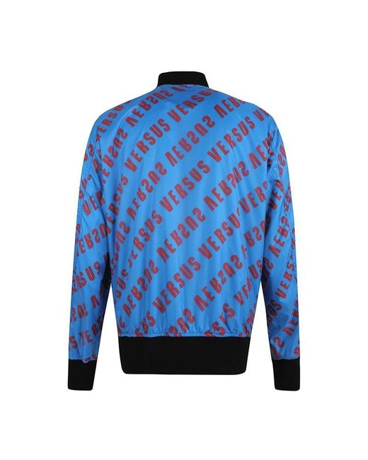 Versus Blue Double-Sided Baseball Jacket for men