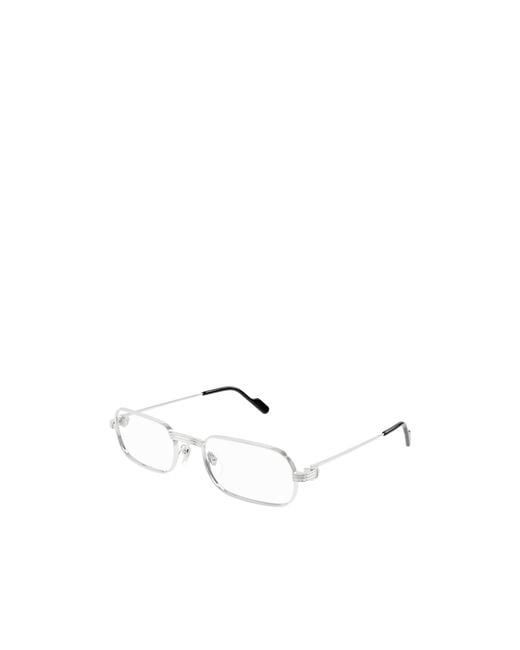 Cartier White Rectangular Frame Glasses for men