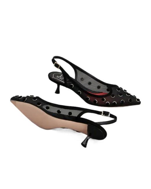 Roger Vivier Black I Love Polka Dot Slingback Pumps