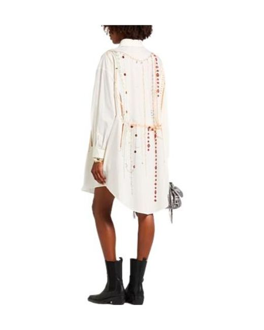 MM6 by Maison Margiela White Longsleeve Shirt Dress