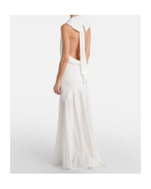 Simone Rocha White Bow-Detail Open-Back Gown