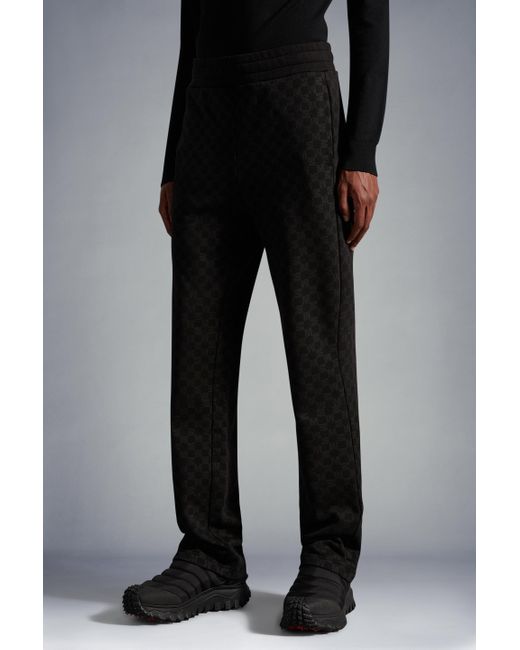 Moncler Black Monogram Print Trackpants for men