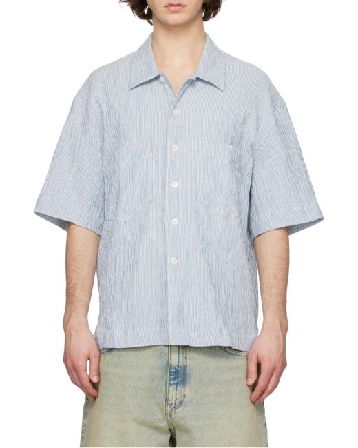sunflower Blue Adam Striped Short-Sleeve Shirt for men