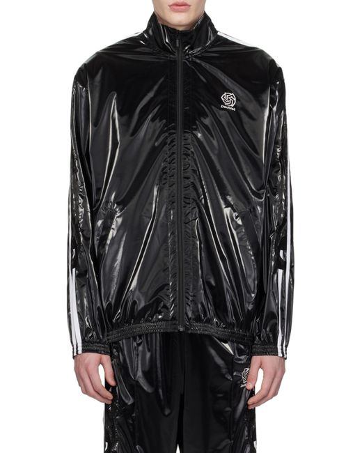 Doublet Black Patent-Finish Track Jacket for men