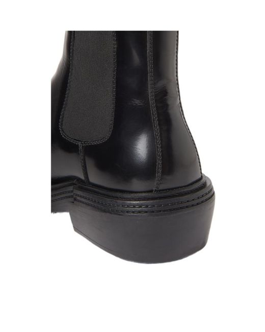 Bottega Veneta Black Fireman Chelsea Ankle Boots