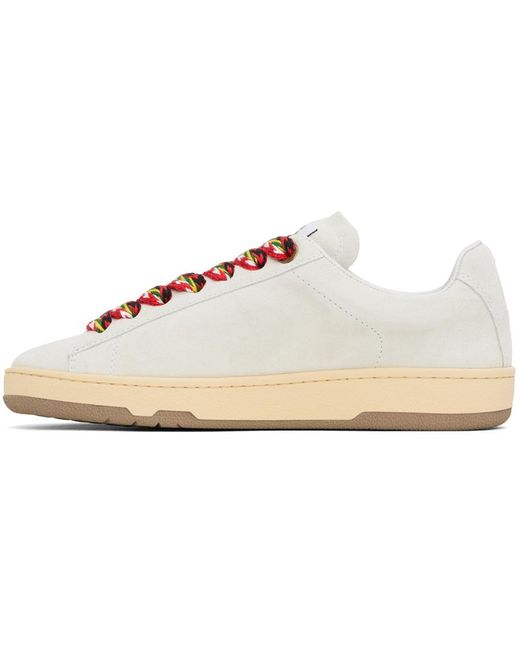 Lanvin White Suede Curb Lite Sneakers For for men