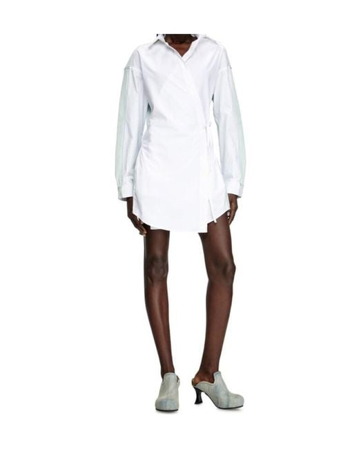 DIESEL White D-Elphi-Den Wrap Shirt Dress