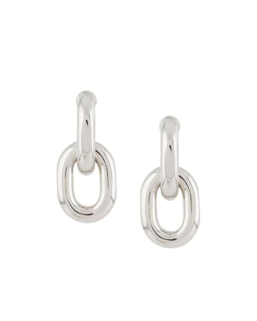 Rabanne White Xl Link Hoop Earrings