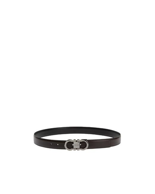 Ferragamo White Ferragamo Gancini Buckled Reversible Belt for men