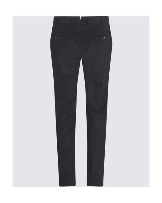 Pt Pantaloni Black Plain Stretch-Design Chinos for men