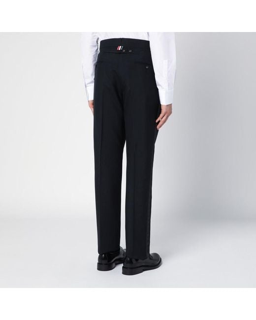 Thom Browne Black Mid-Waisted Skinny Trousers for men