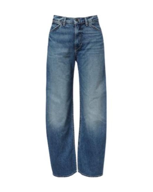 Nili Lotan Blue Tribeca Barrel-Leg Jeans