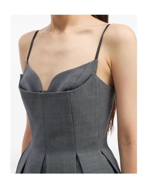 ShuShu/Tong Gray Shushu/Tong Pleated Sweetheart Dress