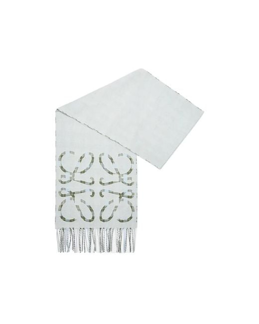 Loewe White Anagram Scarf