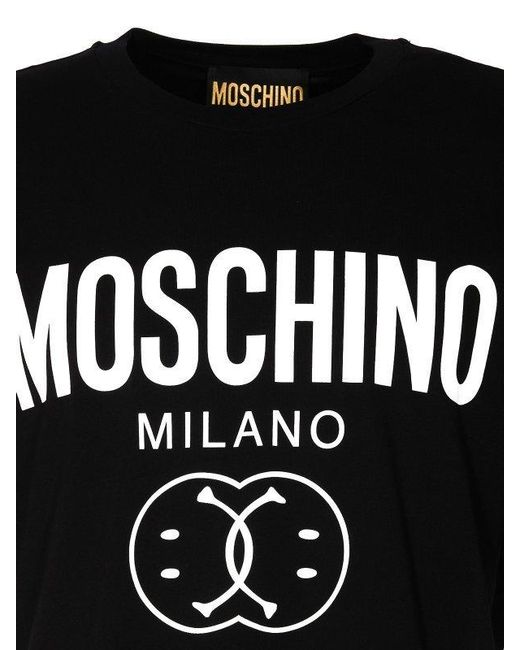 Moschino Black Cotton Logo-Print T-Shirt for men