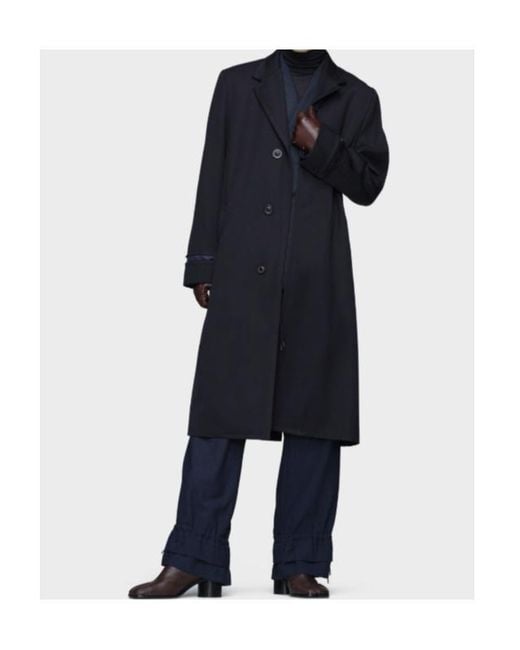 Maison Margiela Blue Single-Breasted Coat for men