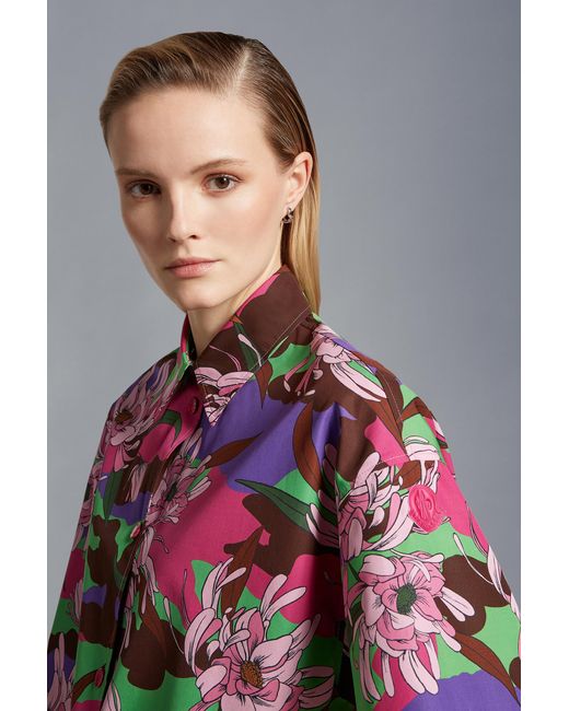 Moncler Pink Printed Cotton Shirt